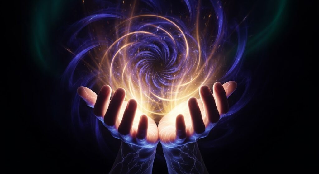 Imagen de energía en manos